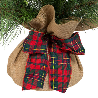 Kurt Adler Berries And Plaid Ribbon Green 2 Foot Christmas Tree