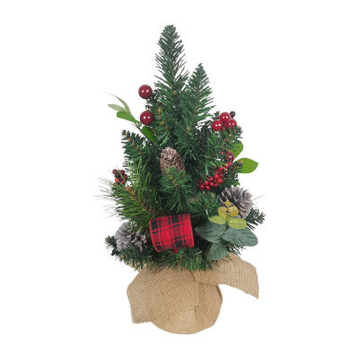 Kurt Adler Berries And Pinecone Ribbon Green 1 1/2 Feet Christmas Tree