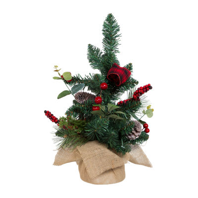 Kurt Adler Berries And Pinecone Ribbon Green 1 1/2 Feet Christmas Tree