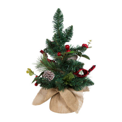 Kurt Adler Berries And Pinecone Ribbon Green 1 1/2 Feet Christmas Tree