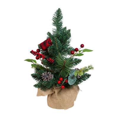 Kurt Adler Berries And Pinecone Ribbon Green 1 1/2 Feet Christmas Tree