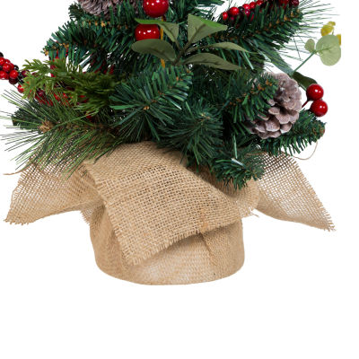 Kurt Adler Berries And Pinecone Ribbon Green 1 1/2 Feet Christmas Tree