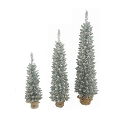 Kurt Adler Prelit Led White 3 Pieces 3 1/2 Foot Pine Christmas Tree