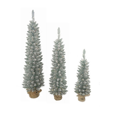 Kurt Adler Prelit Led White 3 Pieces 3 1/2 Foot Pine Christmas Tree