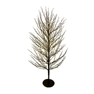 Kurt Adler Brown Twig  And White Cluster Led 5 Foot Christmas Tree