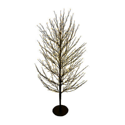 Kurt Adler Brown Twig  And White Cluster Led 5 Foot Christmas Tree