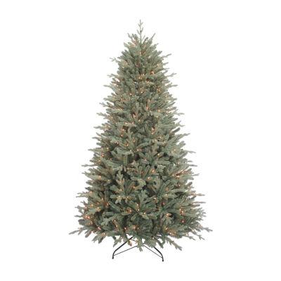 Kurt Adler Blue 7 1/2 Foot Pre-Lit Spruce Christmas Tree