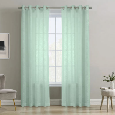 Boucle Grommet Top Sheer Single Curtain Panel