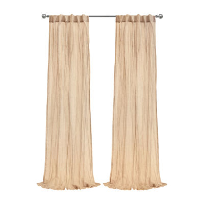 Paloma Sheer Rod Pocket Back Tab Single Curtain Panel