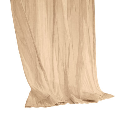 Paloma Sheer Rod Pocket Back Tab Single Curtain Panel
