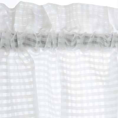 Gingham Sheer Rod Pocket Curtain Panel