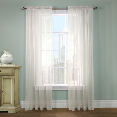 Rhapsody Voile Sheer Rod Pocket Single Curtain Panel