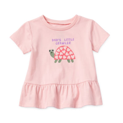 Okie Dokie Baby Girls Round Neck Short Sleeve T-Shirt