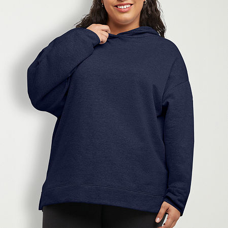 Hanes Plus Womens Long Sleeve Hoodie, 4x, Blue