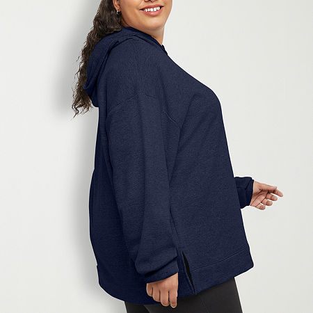 Hanes Plus Womens Long Sleeve Hoodie, 4x, Blue