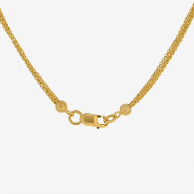 Womens 18K Gold Over Silver Round 18 Inch Pendant Necklace