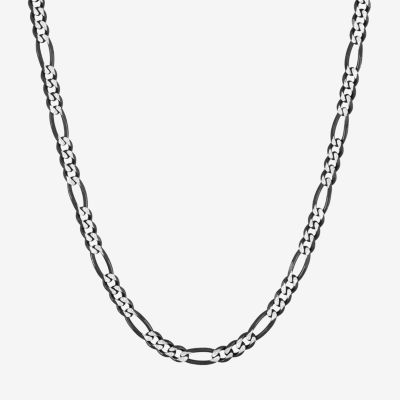 Made in Italy Sterling Silver 22 Inch Solid Figaro Chain Necklace