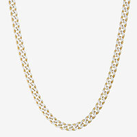 Made in Italy Sterling Silver 24 Inch Solid Curb Chain Necklace, One Size, Silver