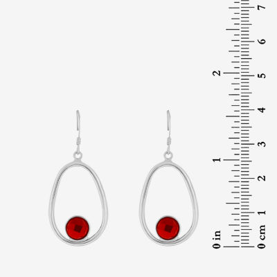 Womens Cubic Zirconia Sterling Silver Drop Earrings