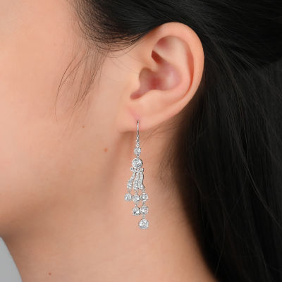 DiamonArt® 3 3/4 CT. T.W. White Cubic Zirconia Sterling Silver Drop Earrings