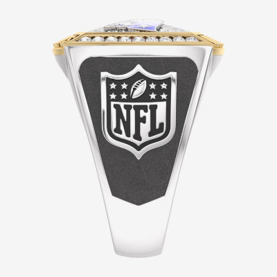 True Fans Fine Jewelry New England Patriots Mens 1/2 CT. T.W. Natural White Diamond 10K Two Tone Gold Fashion Ring