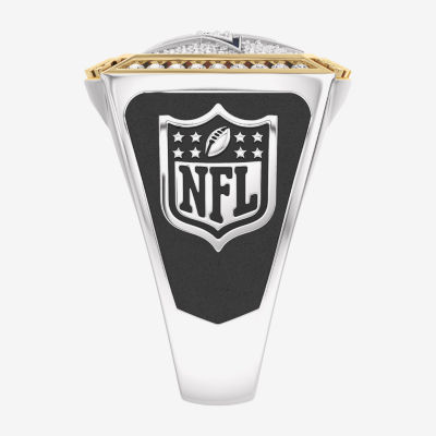 True Fans Fine Jewelry Dallas Cowboys Mens 1/2 CT. T.W. Mined White Diamond 10K Two Tone Gold Fashion Ring