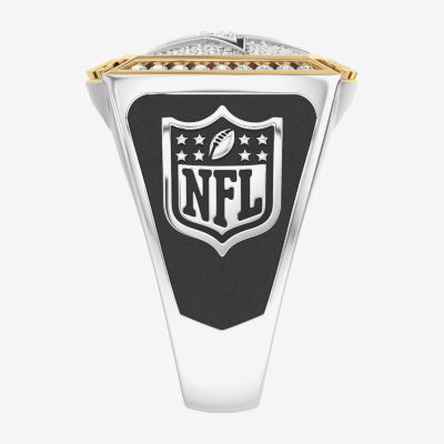 True Fans Fine Jewelry Dallas Cowboys Mens 1/2 CT. T.W. Natural White Diamond 10K Two Tone Gold Fashion Ring