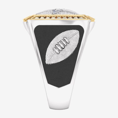 True Fans Fine Jewelry Dallas Cowboys Mens 1/2 CT. T.W. Natural White Diamond 10K Two Tone Gold Fashion Ring