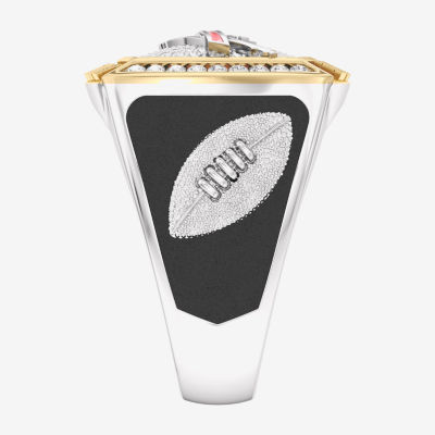 True Fans Fine Jewelry Buffalo Bills Mens 1/2 CT. T.W. Mined White Diamond 10K Two Tone Gold Fashion Ring