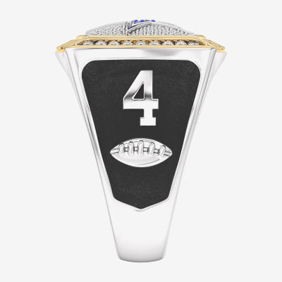 True Fans Fine Jewelry Dak Prescott Dallas Cowboys Mens 1/2 CT. T.W. Mined White Diamond 10K Two Tone Gold Fashion Ring