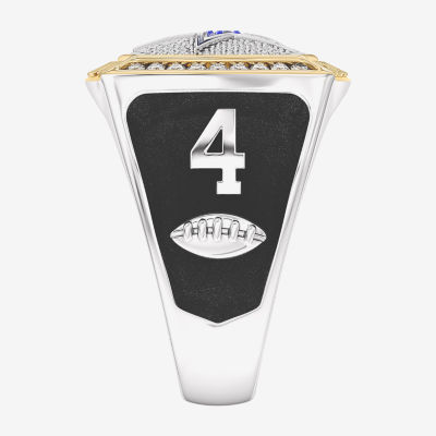 True Fans Fine Jewelry Dak Prescott Dallas Cowboys Mens 1/2 CT. T.W. Natural White Diamond 10K Two Tone Gold Fashion Ring