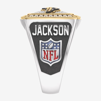 True Fans Fine Jewelry Lamar Jackson Baltimore Ravens Mens 1/2 CT. T.W. Mined White Diamond 10K Two Tone Gold Fashion Ring