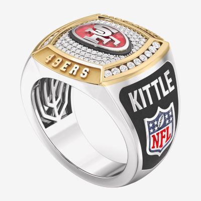 True Fans Fine Jewelry George Kittle San Francisco 49ers Mens 1/2 CT. T.W. Mined White Diamond 10K Two Tone Gold Fashion Ring