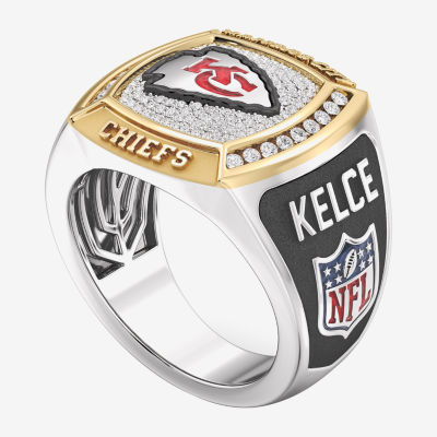 True Fans Fine Jewelry Travis Kelce Kansas City Chiefs Mens 1/2 CT. T.W. Natural White Diamond 10K Two Tone Gold Fashion Ring