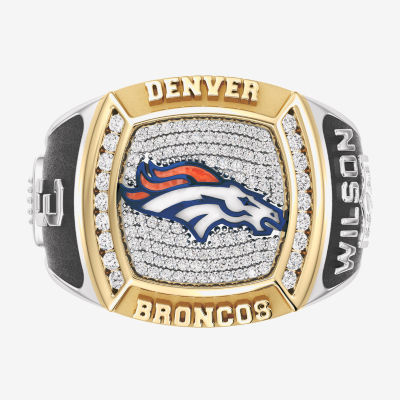 True Fans Fine Jewelry Russell Wilson Denver Broncos Mens 1/2 CT. T.W. Mined White Diamond 10K Two Tone Gold Fashion Ring