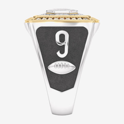 True Fans Fine Jewelry Joe Burrow Cincinnati Bengals Mens 1/2 CT. Natural White Diamond 10K Two Tone Gold Fashion Ring