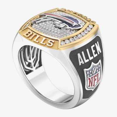 True Fans Fine Jewelry Josh Allen Buffalo Bills Mens 1/2 CT. T.W. Natural White Diamond 10K Two Tone Gold Fashion Ring