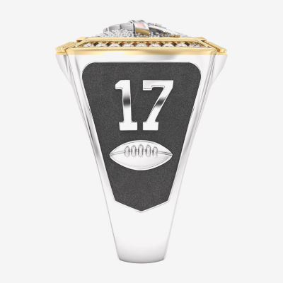 True Fans Fine Jewelry Josh Allen Buffalo Bills Mens 1/2 CT. T.W. Mined White Diamond 10K Two Tone Gold Fashion Ring
