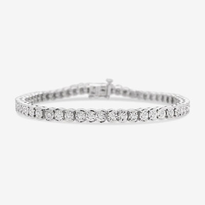 Womens 1 CT. T.W. Lab Grown White Diamond Sterling Silver 7.5 Inch Tennis Bracelet