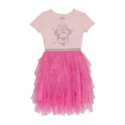 Disney Collection Little & Big Girls Short Sleeve Cap Minnie Mouse Tutu Dress
