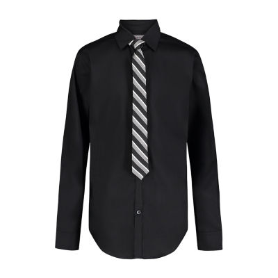 Van Heusen Boys Point Collar Long Sleeve Shirt + Tie Set