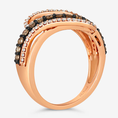 Le Vian Chocolatier® Ring featuring 3/8 cts. Chocolate Diamonds®  1/4 Vanilla set 14K Strawberry Gold®