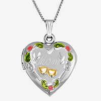 Womens 14K Gold Over Silver Sterling Silver Heart Locket Necklace, One Size