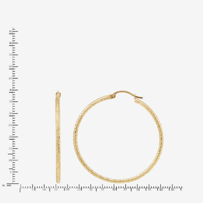 14K Gold 40mm Round Hoop Earrings