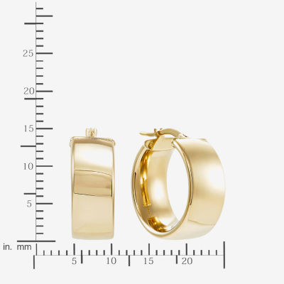 14K Gold 15mm Round Hoop Earrings