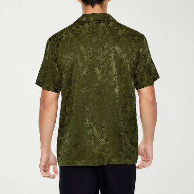 Forever 21 Mens Short Sleeve Paisley Button-Down Shirt