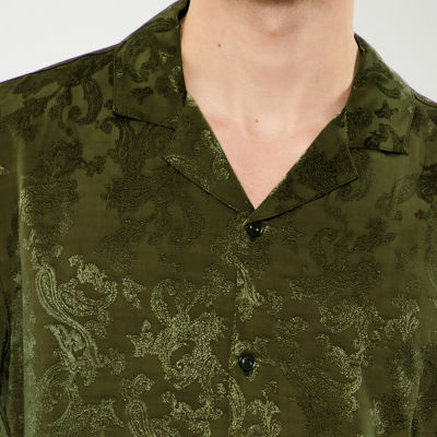 Forever 21 Mens Short Sleeve Paisley Button-Down Shirt
