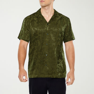 Forever 21 Mens Short Sleeve Paisley Button-Down Shirt