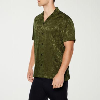 Forever 21 Mens Short Sleeve Paisley Button-Down Shirt