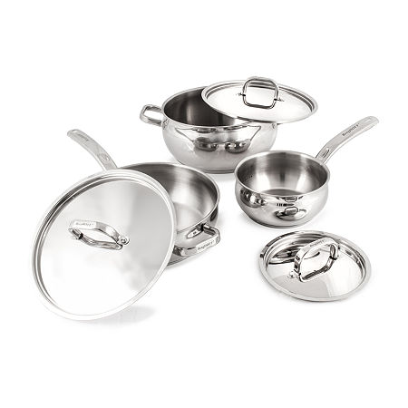 BergHOFF Belly Shape 18/10 Stainless Steel 6-pc. Cookware Set, One Size, Silver